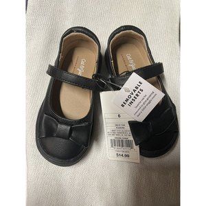 Black Textured Ballet Flats - Kai Size 6